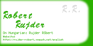 robert rujder business card